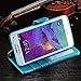 Joopapa Note 4 Case, Galaxy Note 4 Case, Galaxy Note 4 Luxury Fashion Pu Leather Magnet Wallet Flip Case Cover with Built-in Credit Card/ID Card Slots for Samsung Galaxy Note 4 (Blue)
