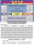 2013 International Calendar With Moon Phase Table
