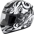 AFX Full Multi Adult FX-95 Street Bike Racing Motorcycle Helmet w/ Free B&F Heart Sticker Bundle - Black