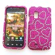 Samsung Fascinate i500 Galaxy S (Verizon) Snap-on Protector Hard Case Rhinestone Cover "Candy Hearts" Design