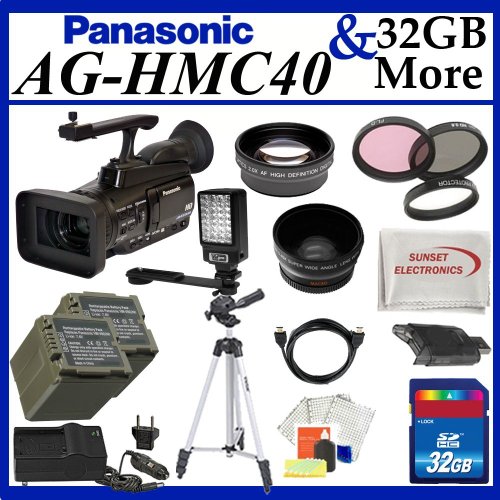 Panasonic AG-HMC40 / HMC45 AVCCAM HD Camcorder + Huge 32GB Lens Accessory Package