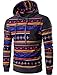 Unko Men's Casual Long Sleeve Ethnic Pullover Hooded Sweatershirt