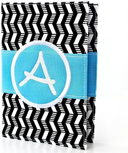 Monogrammed Journal or Sketchbook with Handmade Reusable Fabric Cover - 8 Zig Zag Color Choices