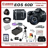 Canon EOS 60D DSLR Camera Kit with Ultimate Pro Package: Featuring Canon EF ....