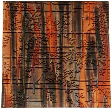Lillypilly Copper Sheet Metal Bamboo Embossed Enchantment Patina 36 Gauge - 3x3 by Lillypilly Designs