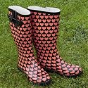 Ladies RED HEARTS Funky Fashion Festival Wellies WF13