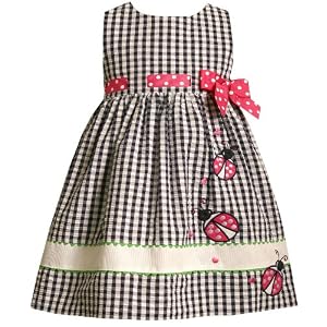 Bonnie Jean Girls 2-6x Seersucker Dress With Ladybug Applique