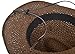 Simplicity Men & Women's Woven Straw Cowboy Hat w/ PU Leather Band & Chin Strap
