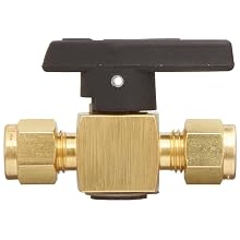 Parker 2Z-PR4-VT-B Brass Plug Valve, 1/8" CPI Compression Fitting