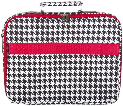 Houndstooth Red Trim Padded Laptop Notebook Computer Bag