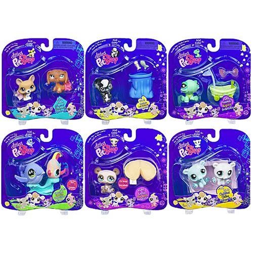 Littlest Pet Shop Pairs & Portables Fish Whale Skunk Corgi Dachshund Panda Turtle Twin Polar Bears Set