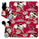 Disney/NFL Arizona Cardinals Mickey Character Shaped Pillow with 40-Inch-by-50-Inch Fleece Throw Set