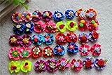Yagopet 50pcs/lot New Puppy Dog Hair Bows Small 2cm Pet Grooming Products Mix Colors Pet Hair Bows Topknot Rubber Bands in Pairs