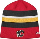NHL Men's Center Ice Official Team Player Knit Hat (Calgary Flames, One Size Fits All)