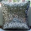 Shiny Disco Balls - Throw Pillow Covers - Silver Color Silk Pillow Cover with Textured Sequins