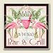 AbsorbaStone Coaster set~Pink Flmingo Bar and Grill ~4 Tile Drink Coasters ~ code 353