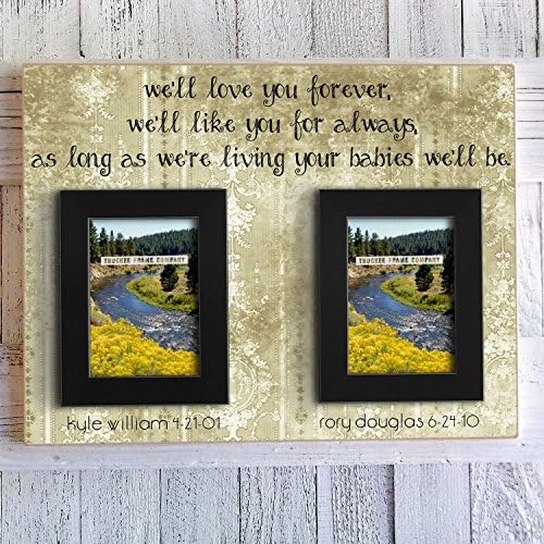 We'll Love You Forever, We'll Like You For Always. 21" x 16" Christmas Gift for Parents, Wedding Gift For In Laws.