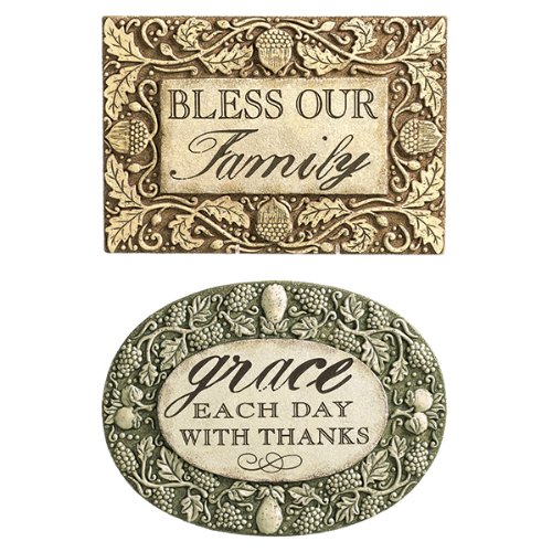 Grasslands Road Indian Summer bless Our Family and grace Each Day with Thanks Message Plaques Two Styles, Set of 2