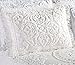 Beatrice Home Fashions Medallion Chenille Pillow Sham, Standard, White