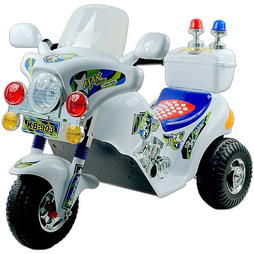 EZ Riders Police Motorcycle Battery Operated - White