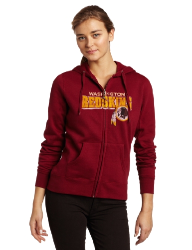 NFL Women's Washington Redskins Football Classic III Long Sleeve Fullzip Fleece Hoodie (Dark Garnet, Medium)