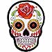 White Novelty Iron on Skull Candy Embroidered Patch / Badge Motorcycle Biker WITH FREE GIFT
