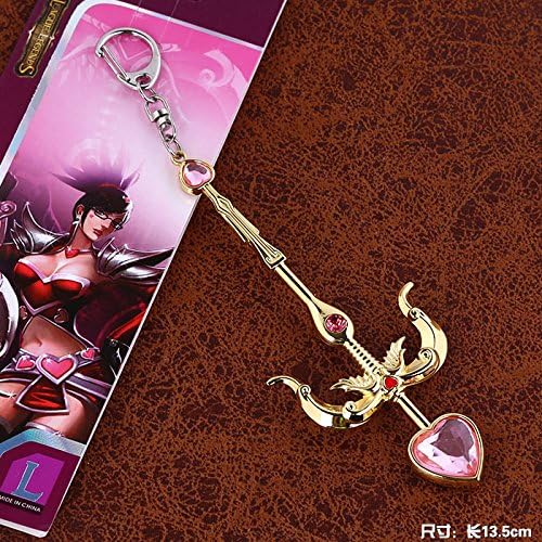 Yongxin Market Cosplay League of Legends LOL Champions Heartseeker Vayne Weapon Key Chain Key Ring Pendant Weapon Boutique Collection (Golden)
