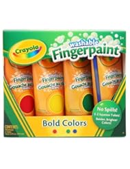 Toy: Crayola 4ct Washable Fingerpaints Primary (Bold, primary colors in red, blue, yellow, and green) - Crayola
