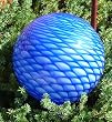 Cobalt/White Geometric Weave Glass Gazing Globe