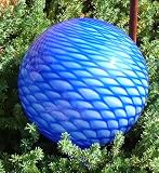 Cobalt/White Geometric Weave Glass Gazing Globe