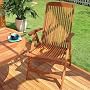 Outdoor Patio Vifah Multi Pos Fold Wood Arm Chair