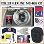 Rollei Flexline 140 10MP Digital Camera in Black + 4GB Accessory Kit