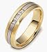 14 Karat Two-Tone Fold Channel Set Diamond Wedding Band Ring