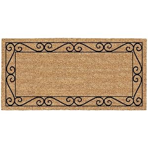 Wrought Iron Border Door Mat - Tan  Black (36x72)&nbsp; by -