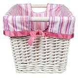 Striped Wicker Basket - Pink (Medium)