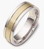 Custom Platinum and 18 Karat Gold Comfort Fit 6mm Wedding Band Ring