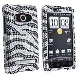 MYBAT Snap-on Case for HTC EVO 4G, Silver / Black Zebra Diamond
