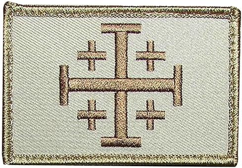 Tenky Jerusalem Cross Crusader Desert Jihad Tactical Velcro Army Morale Badge Patch
