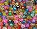 Beading Station 50-Piece Mix Crackle Lampwork Glass Round Beads, 8mm