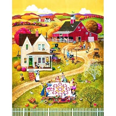 MINI The Quilting Bee 100pc 7x9 Inch Jigsaw Puzzle by Bob Pettes