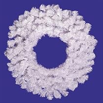 30-inch Crystal White Artificial Spruce Christmas Wreath - Unlit