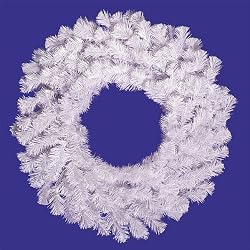 36" Crystal White Artificial Spruce Christmas Wreath - Unlit