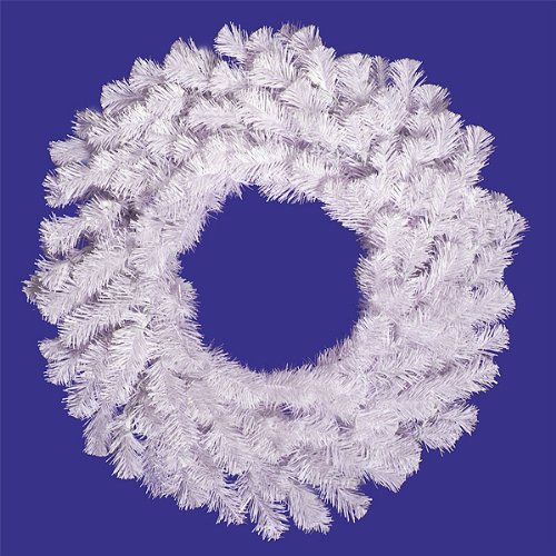 36 Crystal White Artificial Spruce Christmas Wreath - Unlit