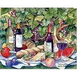 Magic Slice Non-Slip Flexible Cutting Board, Gourmet Size 12 x 15, Vineyard Picnic by Kathleen Parr McKenna