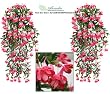 TWO 46" Artificial Fuchsia Hanging Flower Bushes (Beauty)