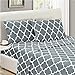Mellanni California King Sheets Set - 4 PC Iconic Collection Bedding Sheets & Pillowcases - Luxury, Extra Soft, Cooling Bed Sheets - Deep Pocket up to 16 inch (Cal King, Quatrefoil Silver - Gray)
