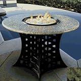 California Outdoor Concepts 401A-BK-PG1-SEA LaCosta-Black-Fire Pit-Clear Glass-Sea Green Granite-LP Gas