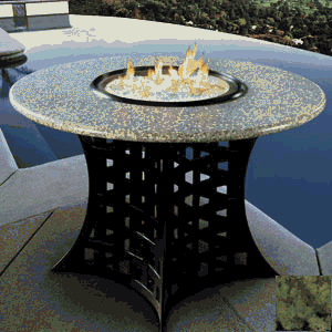 California Outdoor Concepts 401A-BK-PG1-SEA LaCosta-Black-Fire Pit-Clear Glass-Sea Green... by 