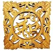 Chinese Hand Carved Camphorwood Wall Plaque " Peace " Calligraphy Character