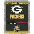 Green Bay Packers NFL Super Bowl Commemorative Woven Tapestry Throw (48x60")"